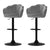 Artiss Set of 2 Bar Stools Kitchen Stool Swivel Chair Gas Lift Velvet Chairs Grey Nessah
