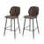 Artiss Set of 2 Bar Stools Kitchen Stool Barstool Dining Chairs Leather Brown Kingsley