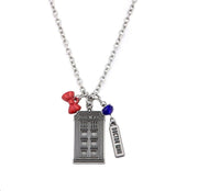 Doctor Who Stainless Steel Multi-Charm TARDIS Necklace