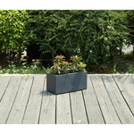 Cement style fiberglass flower box - 44 x 22 x 20 cm - 20 L - Anthracite gray