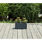 Cement style fiberglass flower box - 44 x 22 x 20 cm - 20 L - Anthracite gray