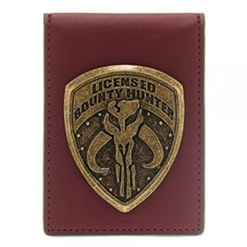 Star Wars Boba Fett Mandalorian Skull Bounty Hunter Badge Wallet