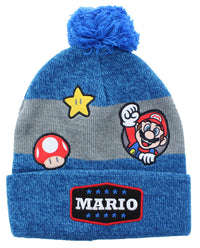 Super Mario Youth Knit Beanie with Patches