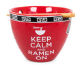 Bowl Bop Keep Calm And Ramen On Japanese Dinner Set § 16-Ounce Bowl, Chopsticks