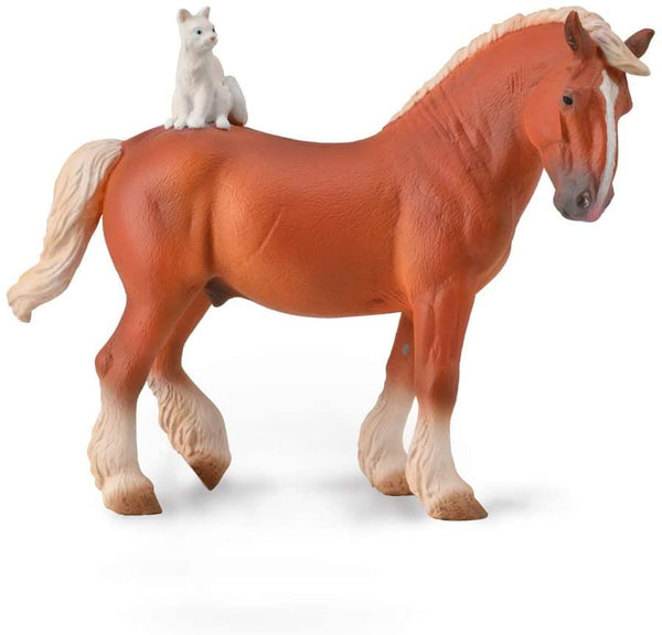 CollectA Farm Life Collection Miniature Figure § Draft Horse with Cat