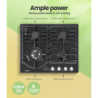 Comfee 60cm Gas Cooktop 4 Burners Gas Stove Hob Cook Top Cast Iron Cooker NG LPG