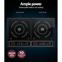 Electric Induction Cooktop 60cm Portable Ceramic Cook Top Kitchen Cooker 3500W