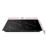 Electric Induction Cooktop 60cm Ceramic Glass 4 Zones Stove Cook Top Cooker