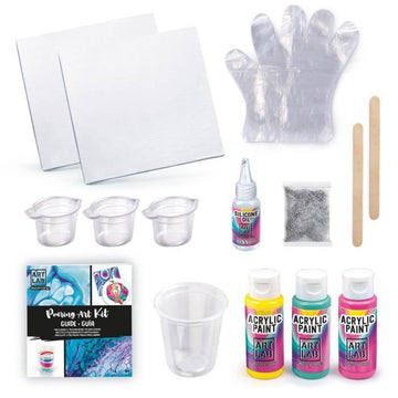 ART LAB Pouring Paint - Kit de Peinture theme Rainbow - Coffret pour enfant - Peinture acrylique