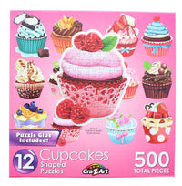 Cupcakes II § 12 Mini Shaped Jigsaw Puzzles § 500 Color Coded Pieces