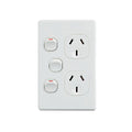 Classic Double Power Point With 16Ax Extra Switch Vertical Pack