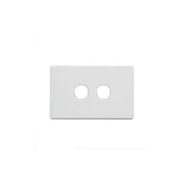 Elegant 2 Gang Grid And Cover Plate White