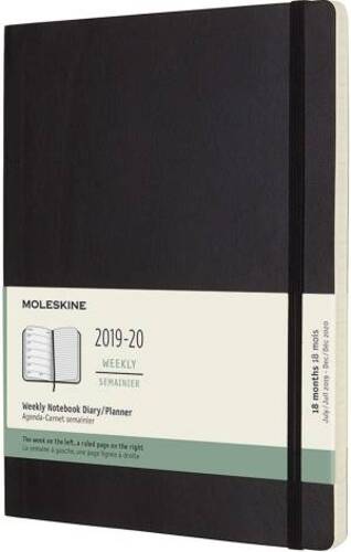 Moleskine Agenda Settim. 18M 2019/2020 Cop. Morbida 19x25cm Nero