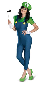 Super Mario Deluxe Adult Female Luigi Costume X-Large 18-20