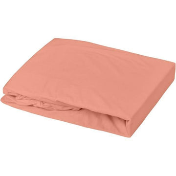 DOMIVA Drap housse + Alese Uni - 100% Coton - oeko-Tex - Blanc/Terracotta - 60 x 120 cm