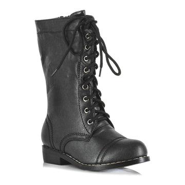 1 Inch Black Costume Combat Boots § Child X-Large