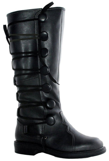 Mens Black Renaissance Costume Boots Size Large 12-13