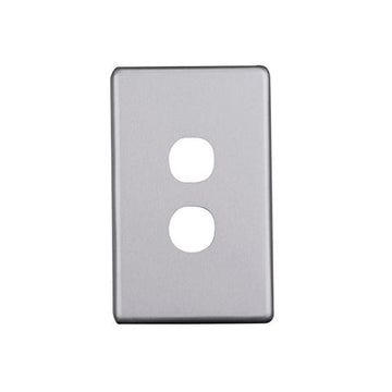 Elegant 2 Gang Aluminium Plate Silver Matte