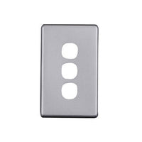 Elegant 3 Gang Aluminium Plate Silver Matte