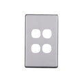 Elegant 4 Gang Aluminium Plate Silver Matte