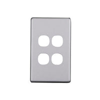 Elegant 4 Gang Aluminium Plate Silver Matte