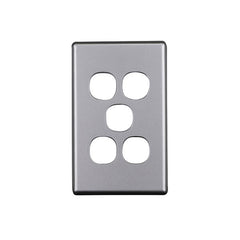 Elegant 5 Gang Aluminium Plate Silver Matte