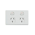 Elegant Double Power Point 250V 10A Horizontal Pack