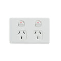 Elegant Double Power Point 250V 10A Horizontal Pack