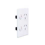 Elegant Double Power Point 250V 10A Vertical Pack