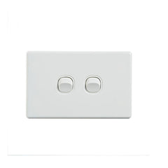 Elegant Wall Switch 2 Gang 250V 16A Horizontal