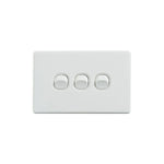 Elegant Wall Switch 3 Gang 250V 16A Horizontal