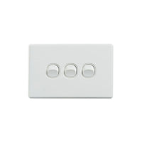 Elegant Wall Switch 3 Gang 250V 16A Horizontal