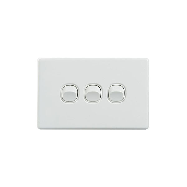 Elegant Wall Switch 3 Gang 250V 16A Horizontal