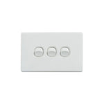 Elegant Wall Switch 3 Gang 250V 16A Horizontal