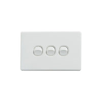 Elegant Wall Switch 3 Gang 250V 16A Horizontal