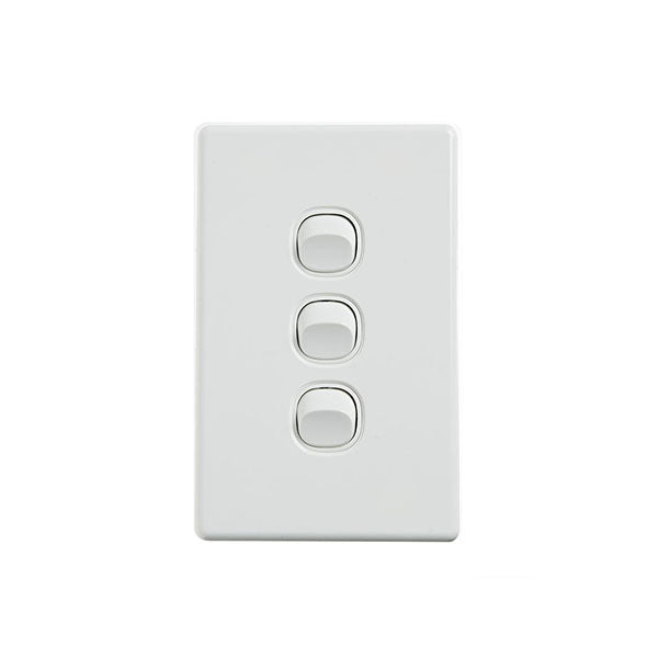 Elegant Wall Switch 3 Gang 250V 16A Vertical