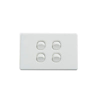 Elegant Wall Switch 4 Gang 250V 16A Horizontal