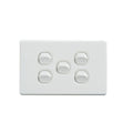 Elegant Wall Switch 5 Gang 250V 16A Horizontal