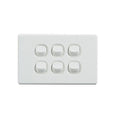 Elegant Wall Switch 6 Gang 250V 16A Horizontal