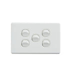 Elegant Wall Switch 5 Gang 250V 16A Horizontal