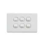 Elegant Wall Switch 6 Gang 250V 16A Horizontal