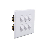 Elegant Wall Switch 6 Gang 250V 16A Horizontal