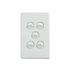 Elegant Wall Switch 5 Gang 250V 16A Vertical