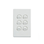 Elegant Wall Switch 6 Gang 250V 16A Vertical Pack