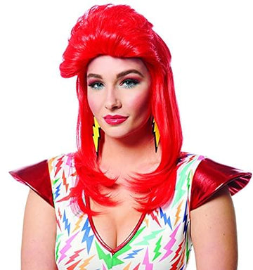 Super Seventies Adult Costume Wig § Red