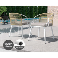 Gardeon 5pc Outdoor Dining Set Furniture Table and Chair Lounge Setting 4 Seater