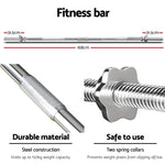 88KG Barbell Weight Set Plates Bar Bench Press Fitness Exercise Home Gym 168cm