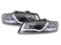 Faro Daylight LED DRL look Audi A4 tipo 8E 01-04 nero per guida a destra