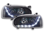 Faro Daylight LED DRL look VW Golf 3 tipo 1HXO 1EXO 91-97 nero