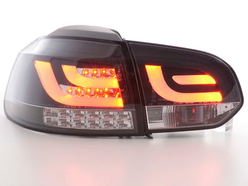 Fanali posteriori a LED set VW Golf 6 tipo 1K dal 2008 al 2012 neri con indicatori LED